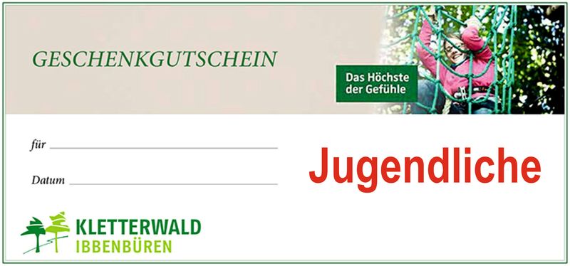 Gutschein für Jugendliche 13 - 17 Jahre